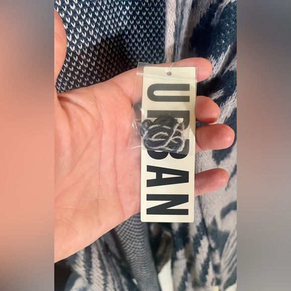 Urban Outfitters Cardigan Sweater Medium Fuzzy Animal Print NWT New Lagenlook - Picture 5 of 12